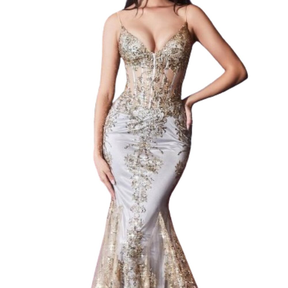 Ladivine J810  Evening Dress Gold Mist size 10